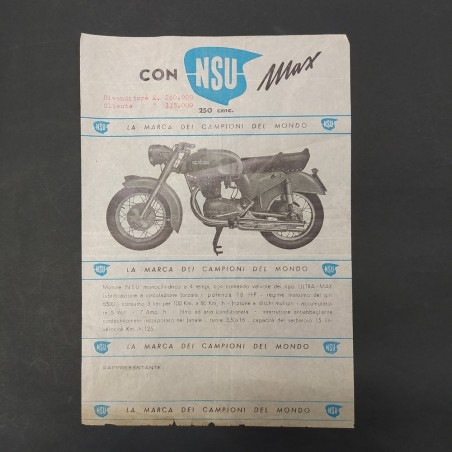 Lotto di 3 volantini moto Cimatti, NSU, Gitan anni '50. Piccoli strappi