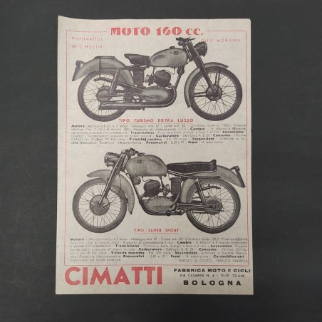 Lotto di 3 volantini moto Cimatti, NSU, Gitan anni '50. Piccoli strappi