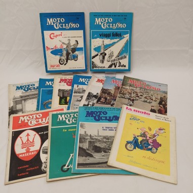 Lotto di 13 numeri rivista Moto Ciclismo dal 1947 al 1960 e La Moto n° 1-2 1952