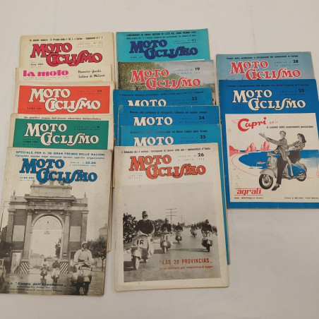 Lotto di 13 numeri rivista Moto Ciclismo dal 1947 al 1960 e La Moto n° 1-2 1952