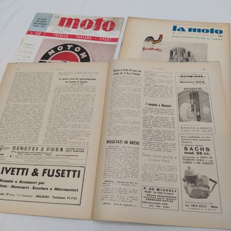 Lotto di 3 riviste La moto annate 1951/53/56. Macchie