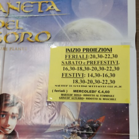 Manifesto originale Il pianeta del tesoro 2002 Forellini di affissione, piegh...