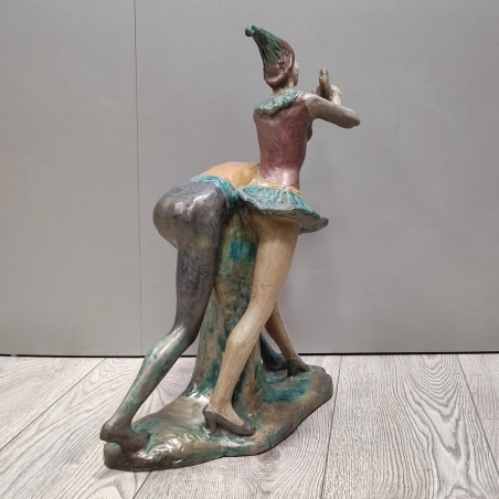 Gruppo plastico Riccardo Gatti ceramica policroma suonatori h. 50 cm