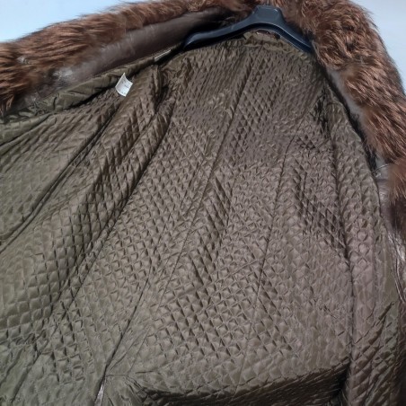 Robrik cappotto donna tg 46 in pelle con collo di volpe usato
