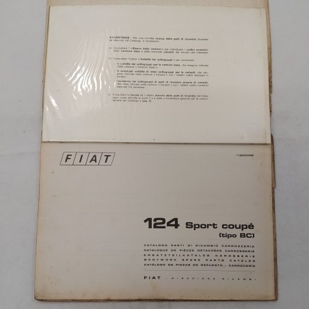 Fiat 124 Sport Coupè (tipo BC) catalogo parti di ricambio carrozzeria 1969