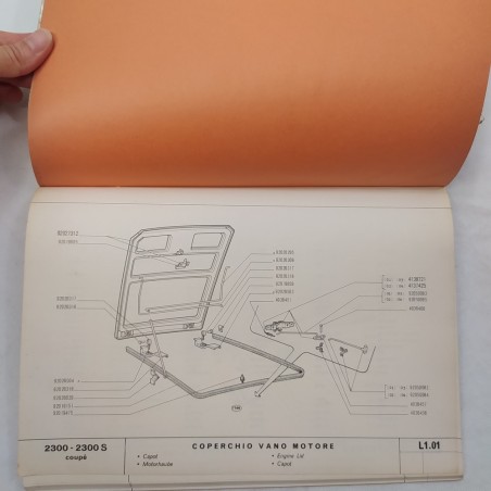 Fiat 2300-2300 S coupè catalogo parti di ricambio carrozzeria 1966