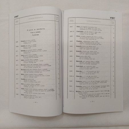 Fotocopia Fiat Catalogo Parti di Ricambio per chassis mod. 15 Ter tre lingue