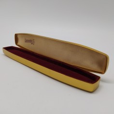 Cofanetto in latta dorato per orologio Eberhard con interno vellutato. Buono