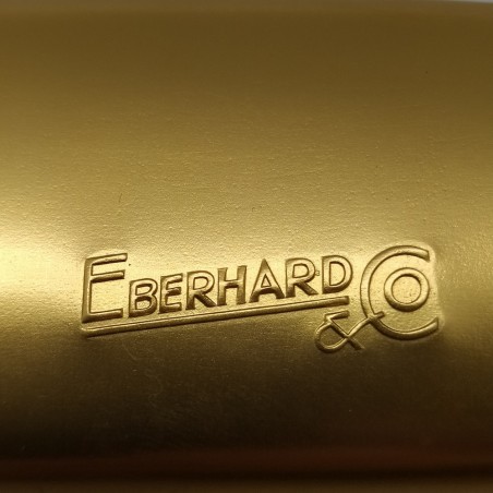 Cofanetto in latta dorato per orologio Eberhard con interno vellutato. Buono