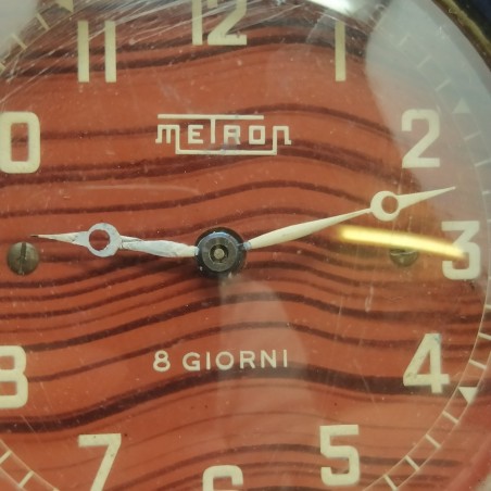 Orologio da cruscotto Metron carica manuale durata 8 giorni riverniciato