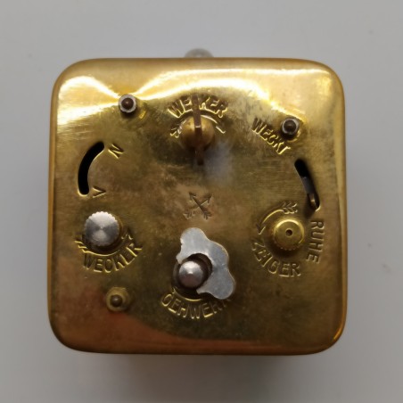 Orologio tedesco da tavolo anni '20/'30 oro con sveglia e carica manuale