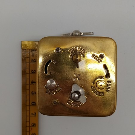 Orologio tedesco da tavolo anni '20/'30 oro con sveglia e carica manuale