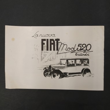 Catalogo Fiat 520 6 cilindri Torpedo e Berlina, 1928. Ingiallimenti