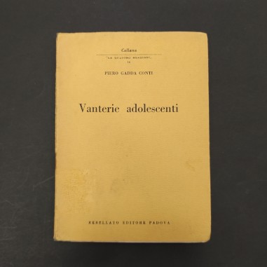 Libro Vanterie adolescenti con dedica di Gadda Conti a Flaiano. Riparato