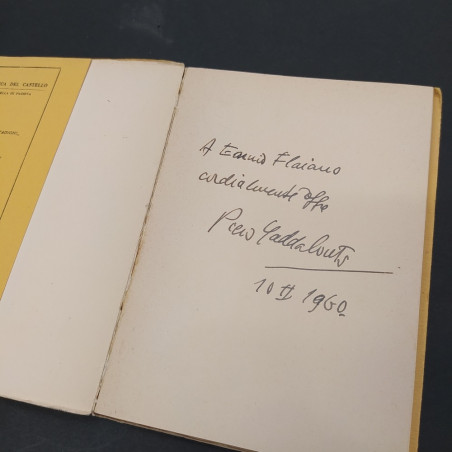 Libro Vanterie adolescenti con dedica di Gadda Conti a Flaiano. Riparato