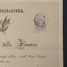 Documento del Ministro delle finanze 1854 con firma del Conte Cavour. Ingiallito 2