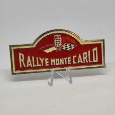 Placca adesiva del rally di Montecarlo degli anni '60, smaltata, graffi