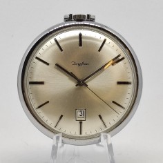 Orologio da taschino in acciaio a carica manuale Jungfrau perlato. Buono 2