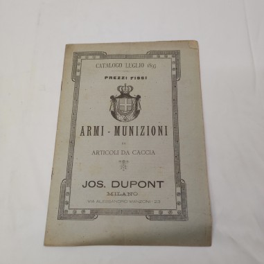 Catalogo armi, munizioni e articoli da caccia Dupont 1893. Pieghe e aloni