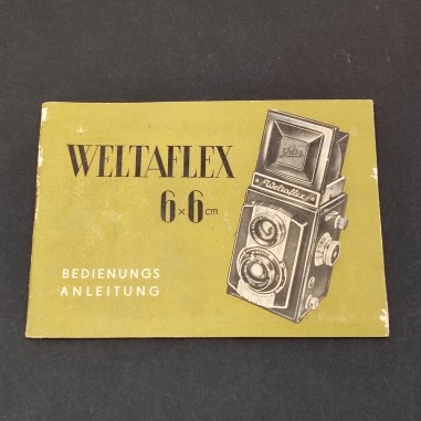 Manuale ottica Weltaflex 6x6 in tedesco, 1956. Sbucciature e ingrigimento