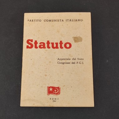 Statuto PCI Approvato dal Congresso 1949. Macchioline e ingrigimento