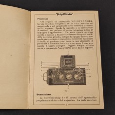 Manuale d'uso per macchina fotografica Stereflektoskop Voiglander. Ingiallimento 2