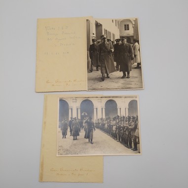 Lotto di 2 foto del Principe di Piemonte in tenuta militare a Modena 1941. Buono