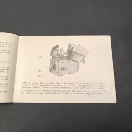 Libretto uso e manutenzione motori Minarelli serie P4, 1976. Ingiallimenti