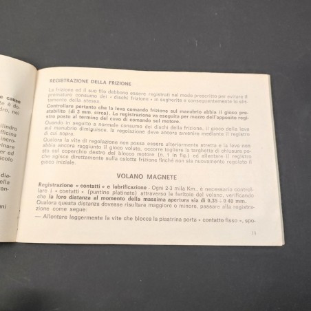 Libretto uso e manutenzione motori Minarelli serie P4, 1976. Ingiallimenti