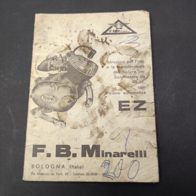 Libretto d'uso e manutenzione FB Minarelli, 1966 diffuse macchie d'officina