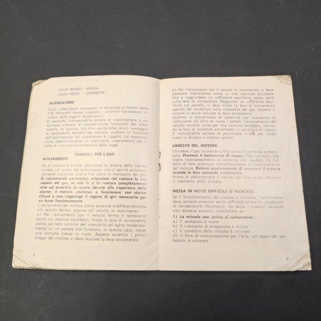 Libretto d'uso e manutenzione FB Minarelli, 1966 diffuse macchie d'officina