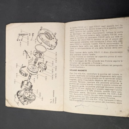Libretto d'uso e manutenzione FB Minarelli, 1966 diffuse macchie d'officina