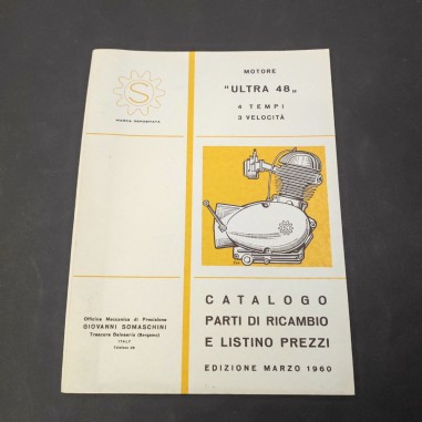 Catalogo di parti di ricambio motore Ultra 48 Somaschini, 1960. Aloni