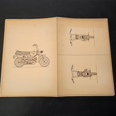 Disegni eliografici della motocicletta Mondial mini. Ingiallimenti