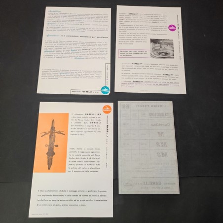 Lotto di 4 brochure Garelli e listino prezzi, anni '60. Buono