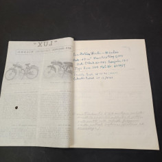 Catalogo Lux in inglese e francese con appunti a mano. Foro e sottolineature 2