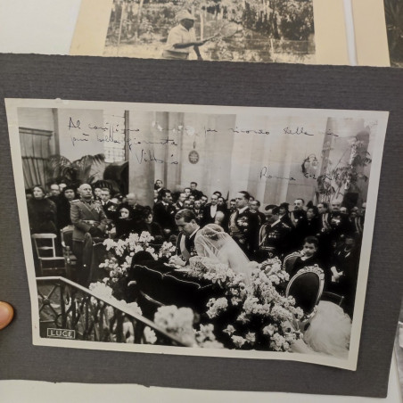 Lotto di 10 foto di Benito Mussolini, alcune personali inedite con annotazioni
