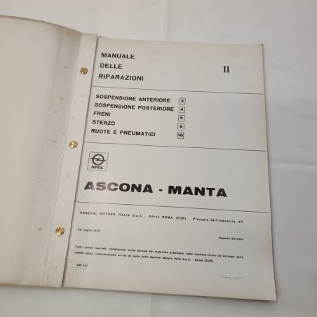 Manuale delle riparazioni Opel General Motors Ascona/Manta, 1972. Aloni