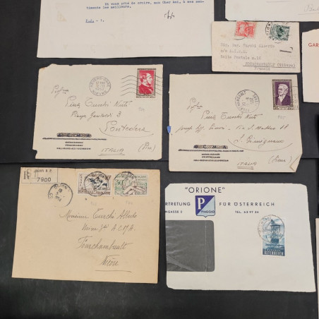 Lotto di 14 documenti Vespa e buste varie, anni '50-'60. Strappi