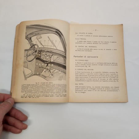Libretto Uso e manutenzione auto Fiat 1100, anche mod. 508 Mille Miglia, 1944