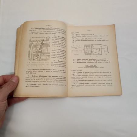 Libretto Uso e manutenzione auto Fiat 1100, anche mod. 508 Mille Miglia, 1944