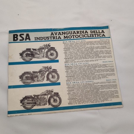 Catalogo motociclette BSA, 1935. Fori e ingiallimento