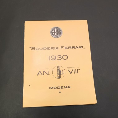 Copia del menu Scuderia Ferrari 1930 al Ristorante San Carlo, Alfa Romeo. Pieghe