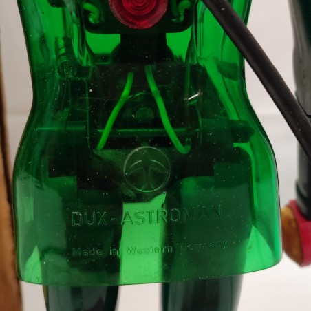 Robot giocattolo Dux Astroman. Buono plastica verde trasparente scatola