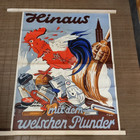 Manifesto propaganda tedesca sulla Francia Hinaus mit dem welschen Plunder
