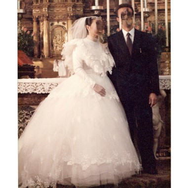 Abito sposa con ampia gonna tg 46 anno 1985