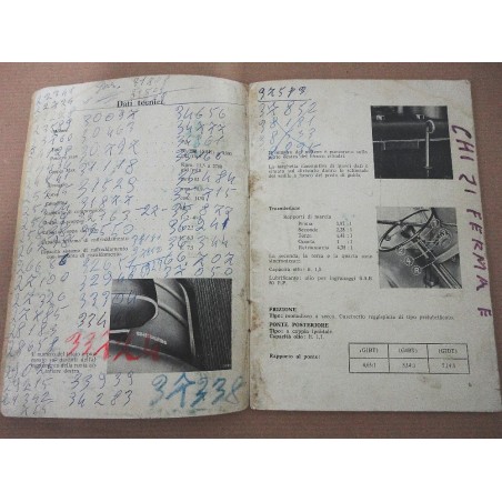 TAUNUS TRANSIT MANUALE ISTRUZIONE MOD. TT 830 1000 1250 FEBBRAIO 1964 - MEDIOCRE