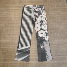 Pantaloni jeans donna Just Cavalli tg 46 neri a righe e fiori 2