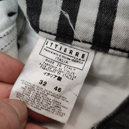 Pantaloni jeans donna Just Cavalli tg 46 neri a righe e fiori