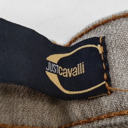 Pantaloni jeans donna Just Cavalli tg 46 tigre e fiori birmani